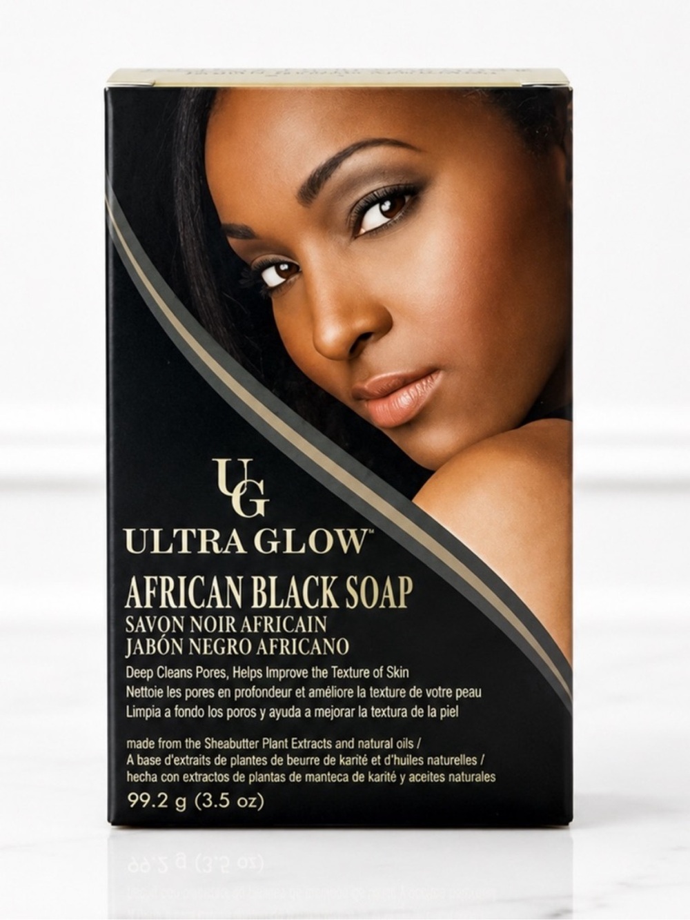 Ultra Glow African Black Soap - Deep Cleansing Bar (Black & Gold)